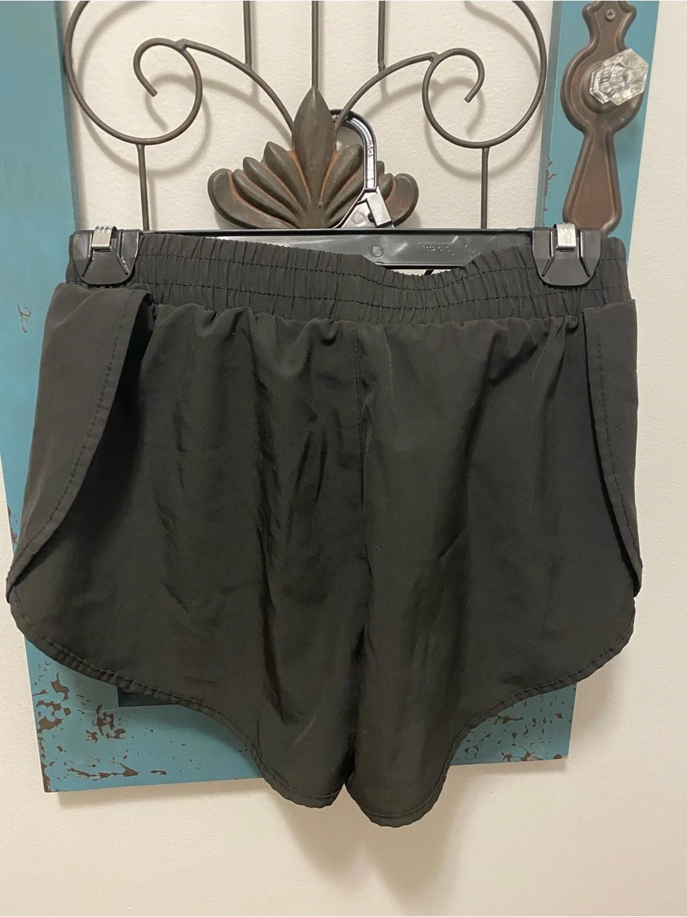 Women’s Shein Aqua and Black Layered Active Shorts - Picture 7 of 9
